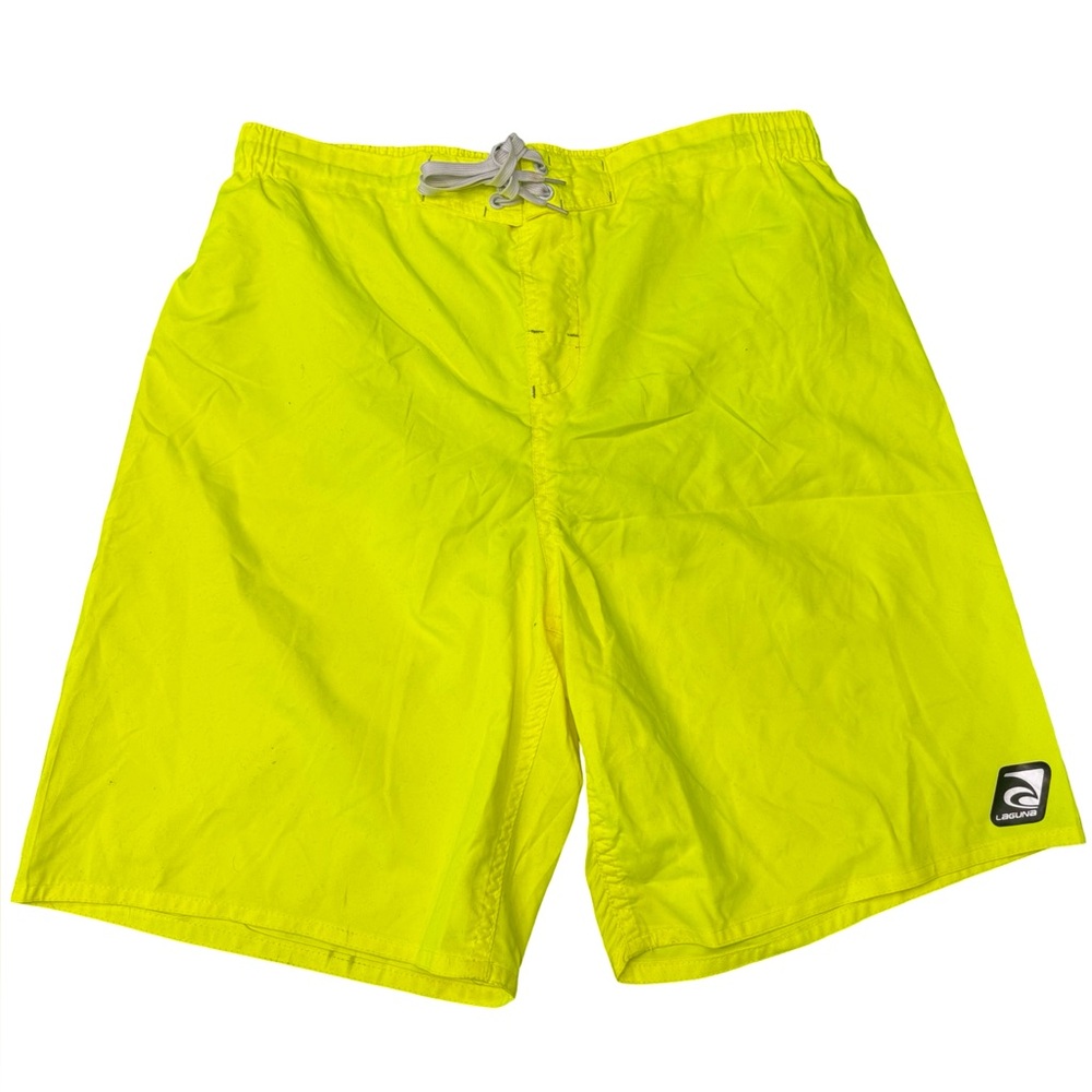 Laguna Neon Yellow Board Shorts Mens Large Swim Surf Quick Dry Summer BNW